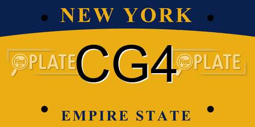 CG4 New York License Plate