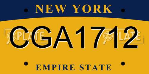 CGA1712 New York License Plate