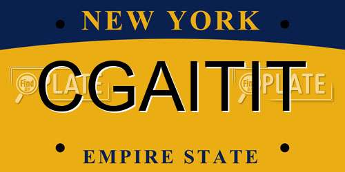 CGAITIT New York License Plate