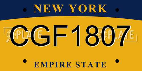 CGF1807 New York License Plate