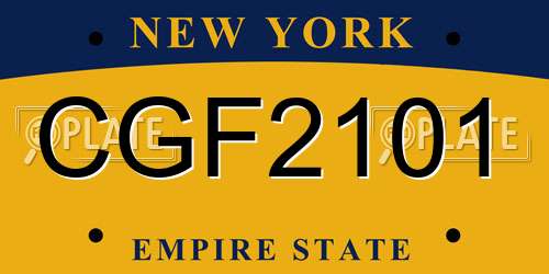 CGF2101 New York License Plate