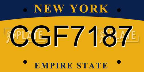 CGF7187 New York License Plate