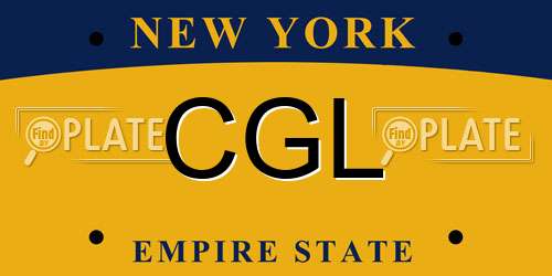 CGL New York License Plate