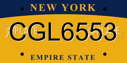 CGL6553 New York License Plate