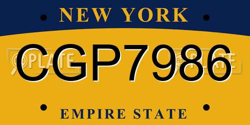 CGP7986 New York License Plate
