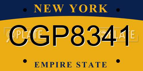CGP8341 New York License Plate