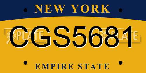 CGS5681 New York License Plate