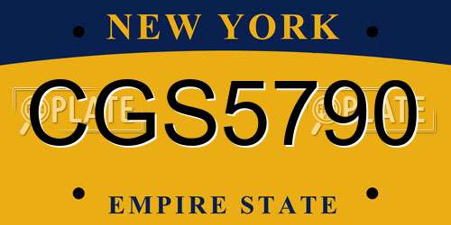 CGS5790 New York License Plate