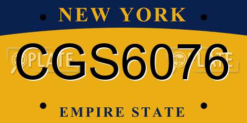 CGS6076 New York License Plate
