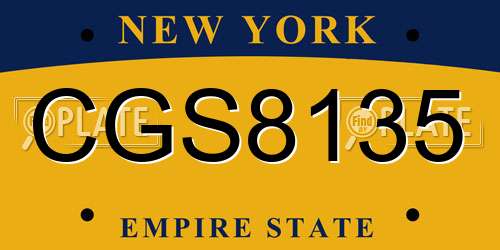 CGS8135 New York License Plate
