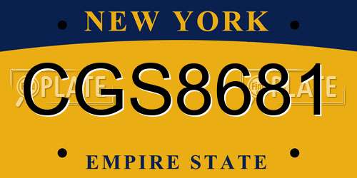 CGS8681 New York License Plate