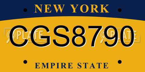 CGS8790 New York License Plate