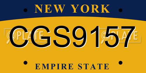 CGS9157 New York License Plate