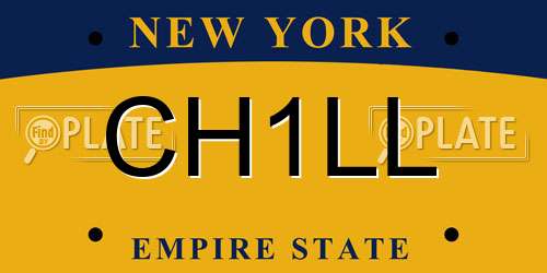 CH1LL New York License Plate