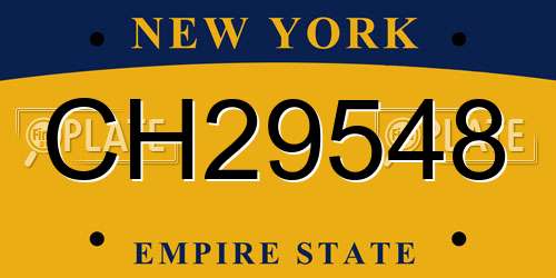 CH29548 New York License Plate