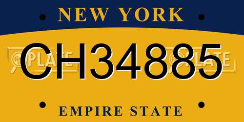 CH34885 New York License Plate