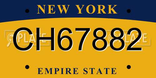 CH67882 New York License Plate