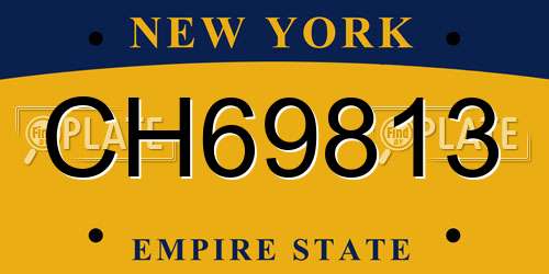 CH69813 New York License Plate