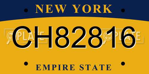 CH82816 New York License Plate