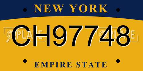 CH97748 New York License Plate