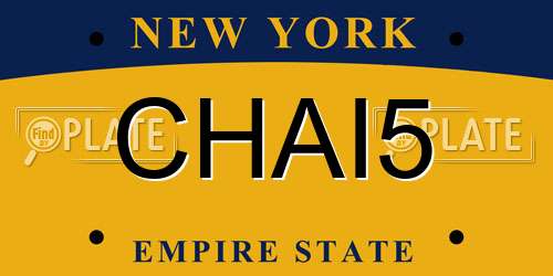 CHAI5 New York License Plate