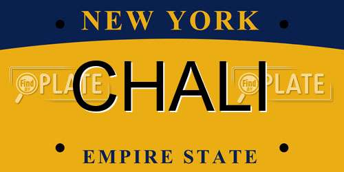 CHALI New York License Plate