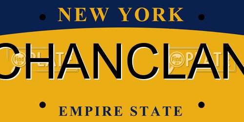 CHANCLAN New York License Plate