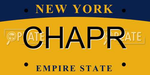CHAPR New York License Plate