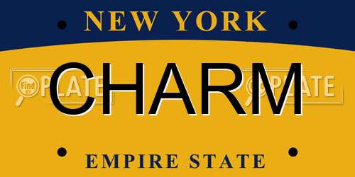CHARM New York License Plate