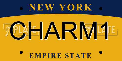 CHARM1 New York License Plate