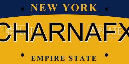 CHARNAFX New York License Plate