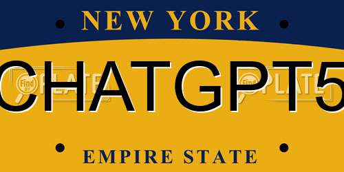 CHATGPT5 New York License Plate