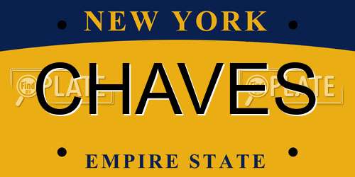 CHAVES New York License Plate