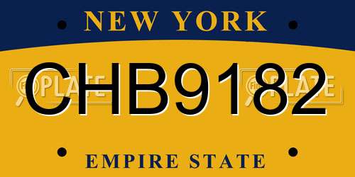 CHB9182 New York License Plate