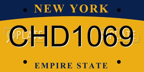 CHD1069 New York License Plate