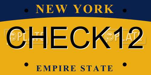 CHECK12 New York License Plate