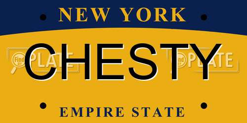 CHESTY New York License Plate