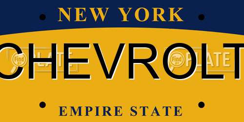 CHEVROLT New York License Plate