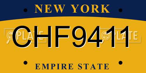 CHF9411 New York License Plate