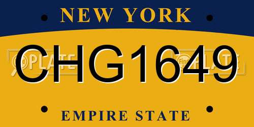CHG1649 New York License Plate