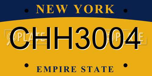 CHH3004 New York License Plate