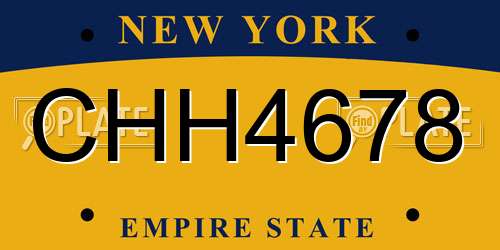 CHH4678 New York License Plate