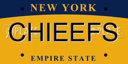 CHIEEFS New York License Plate