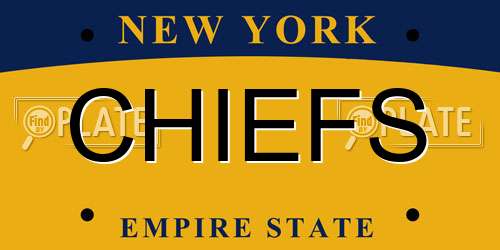 CHIEFS New York License Plate