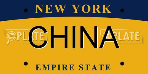 CHINA New York License Plate