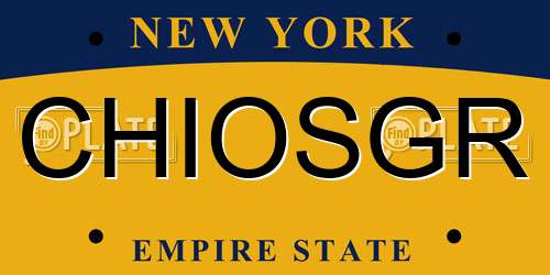CHIOSGR New York License Plate
