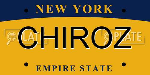 CHIROZ New York License Plate