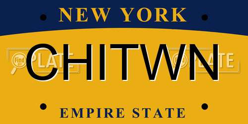 CHITWN New York License Plate