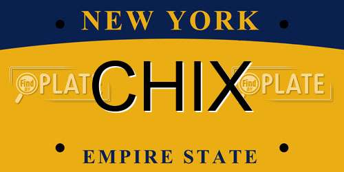 CHIX New York License Plate