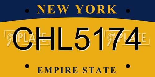 CHL5174 New York License Plate